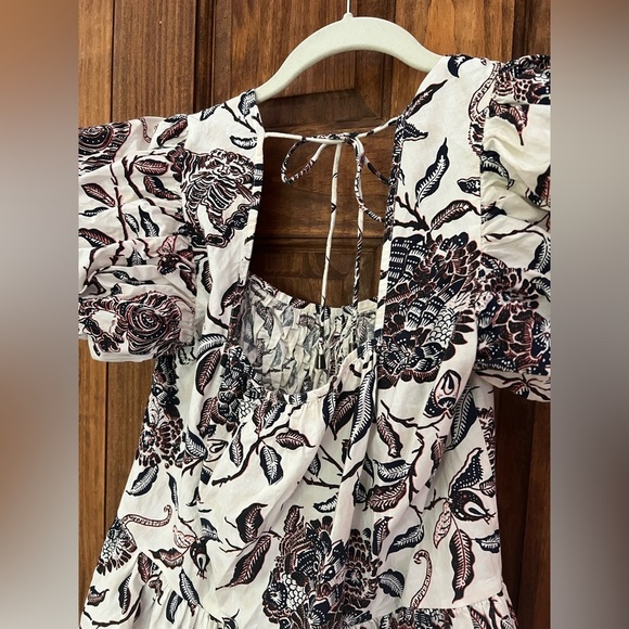 House of Harlow 1960‎ Floral Peasant Bohemian Puff Sleeve Mini Dress Size Medium - Picture 3 of 10